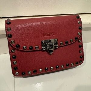 Red Mersi Studded Women's Bag